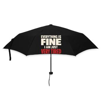 Burnt-out millennial, tired adult, - Umbrella (small) - black - Front