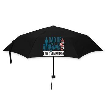Dad of Girls Outnumbered Daddy Girl - Umbrella (small) - black - Front