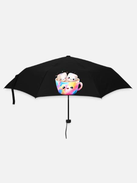 Kunterbunte Marshmallow Kaffeetasse - Regenschirm (klein) - Schwarz