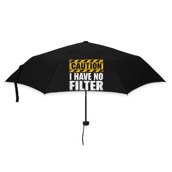 Attention : je n’ai pas de filtre sarcasme ironie humour - Parapluie standard - noir - Devant