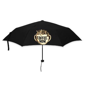 Coffee Now Coffee Giant Mug Cat Funny - Umbrella (small) - black - Front