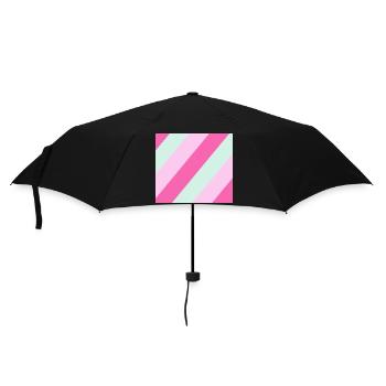 Cascade de bandes diagonales pastel - Parapluie standard - noir - Devant