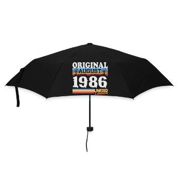 Vintage August 1986 Vintage Retro Birthday - Umbrella (small) - black - Front