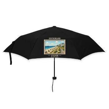 Deutschland Usedom Vintage Reisemarke - Regenschirm (klein) - Schwarz - Vorne