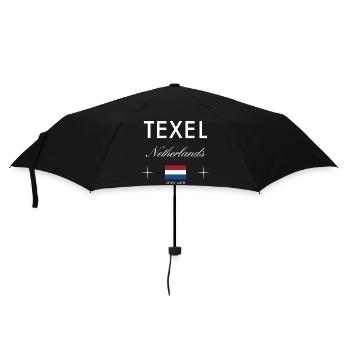 Texel Niederlande Koordinaten Reise Souvenir - Regenschirm (klein) - Schwarz - Vorne