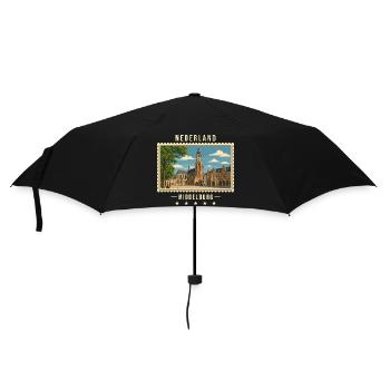 Nederland Middelburg Vintage Reisemarke - Regenschirm (klein) - Schwarz - Vorne