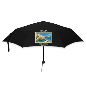 Italien Syrakus Vintage Reisemarke - Regenschirm (klein) - Schwarz - Vorne