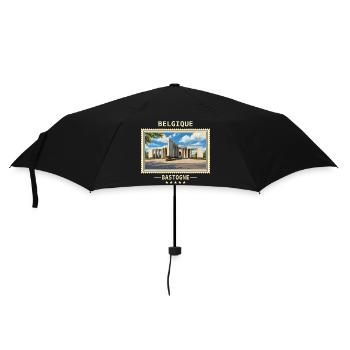 Belgien Bastogne Vintage Reisemarke - Regenschirm (klein) - Schwarz - Vorne