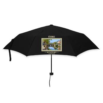 Irland Westport Vintage Reisemarke - Regenschirm (klein) - Schwarz - Vorne