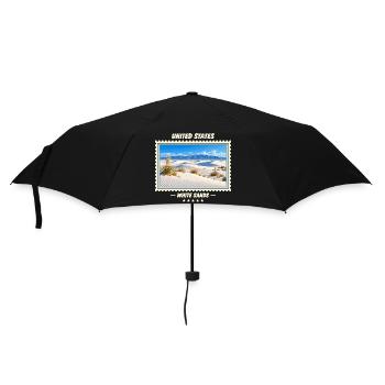 Vereinigte Staaten White Sands Vintage Reisemarke - Regenschirm (klein) - Schwarz - Vorne