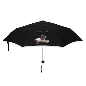 Möwe im Flug Spruch - Regenschirm (klein) - Schwarz - Vorne