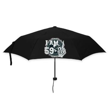 I'm 59 plus 1 middle finger Skull funny 60th - Umbrella (small) - black - Front