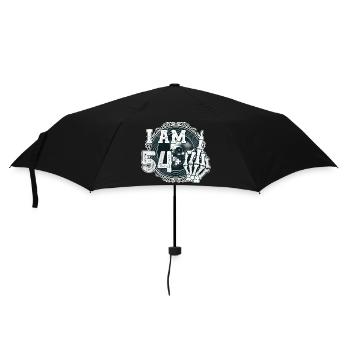I'm 54 plus 1 middle finger Skull funny 55th - Umbrella (small) - black - Front