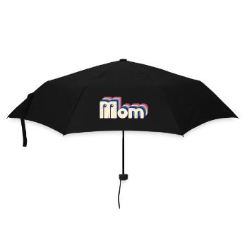 Mama Cool Retro Muttertag Geschenkidee für Mama - Regenschirm (klein) - Schwarz - Vorne