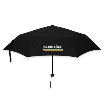 Einschulung, Schulkind, Stift, weiße Schrift - Regenschirm (klein) - Schwarz - Vorne