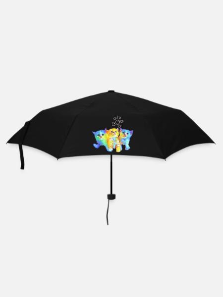 Bébés chats colorés - Parapluie standard - noir