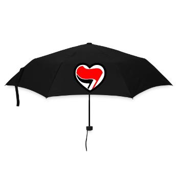 Antifa heart - Antifa flag - flag - Umbrella (small) - black - Front