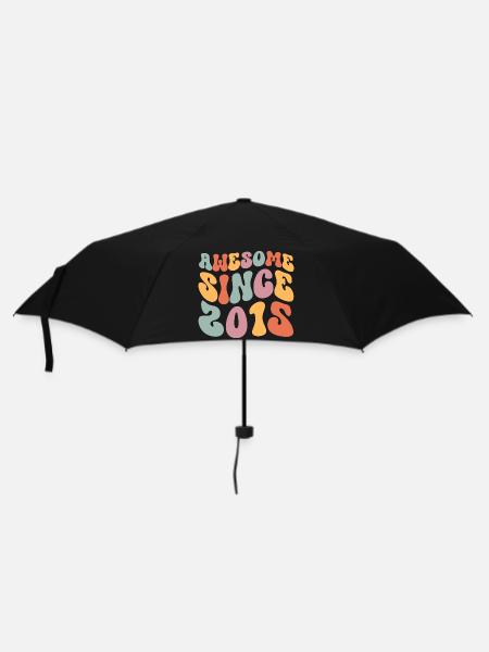 2015 Jahrgang Geburtstag Groovy Vintage Retro - Regenschirm (klein) - Schwarz