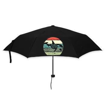 Cercle Retro du Coucher de la Baleine - Parapluie standard - noir - Devant