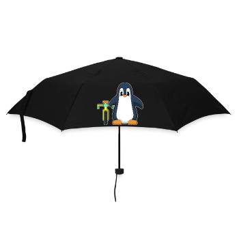 Pinguin Fahrrad - Regenschirm (klein) - Schwarz - Vorne