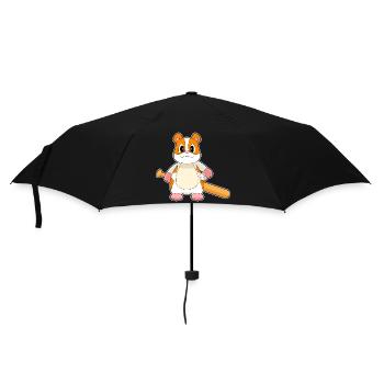 Hamster Baseball Baseball Bat - Umbrella (small) - black - Front