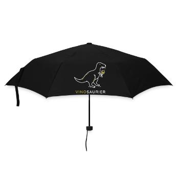 Vinosaurier mit Weinglas - Regenschirm (klein) - Schwarz - Vorne