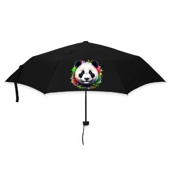 Panda - Regenschirm (klein) - Schwarz - Vorne