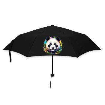 Panda - Regenschirm (klein) - Schwarz - Vorne