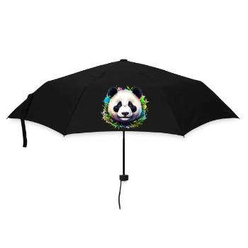 Panda - Regenschirm (klein) - Schwarz - Vorne