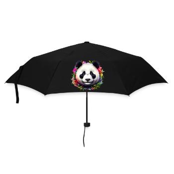 Panda - Regenschirm (klein) - Schwarz - Vorne