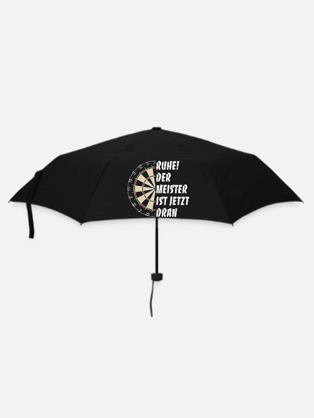 Ruhe! Der Meister ist jetzt dran - Dart Spruch - Regenschirm (klein) - Schwarz