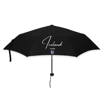 Icelandic pride, minimalist sleek design - Umbrella (small) - black - Front