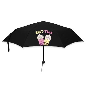 Best-Teas cute kawaii bubble tea boba tea - Regenschirm (klein) - Schwarz - Vorne