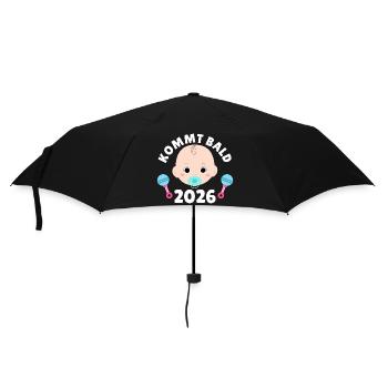 Expectant mother COMING SOON 2026 Funny - Umbrella (small) - black - Front