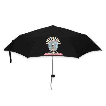 Illustration de mandala de yoga squelette - Parapluie standard - noir - Devant