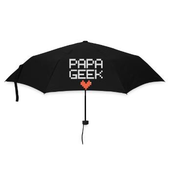 Geek dad happy dad father son super dad - Umbrella (small) - black - Front