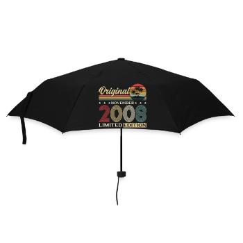 18th Birthday Original November Vintage 2008 - Umbrella (small) - black - Front