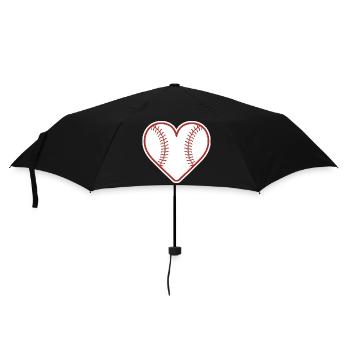 Baseball Heart Design Love Baseball - Umbrella (small) - black - Front