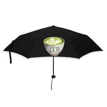 Zen Matcha Latte Aquarell - Regenschirm (klein) - Schwarz - Vorne