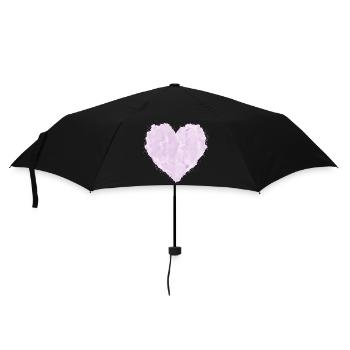 Pink heart in cloud look – soft design - Umbrella (small) - black - Front