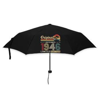 79th Birthday Original December Born 1946 - Umbrella (small) - black - Front