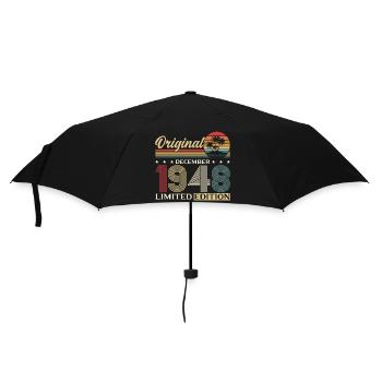 77th Birthday Original December Born 1948 - Umbrella (small) - black - Front