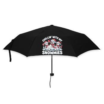 Cute Festive Snowmen Chillin With My Snowmies - Umbrella (small) - black - Front