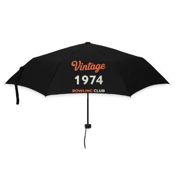 Vintage 1974 – Bowling Club Retro Geburtsjahr - Regenschirm (klein) - Schwarz - Vorne
