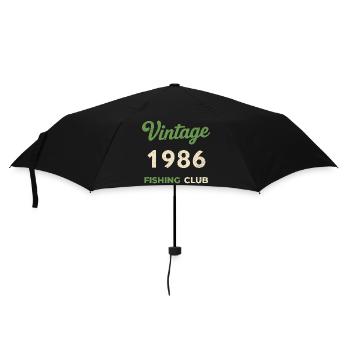 Millésime 1986 – Année de naissance rétro du club de pêche - Parapluie standard - noir - Devant
