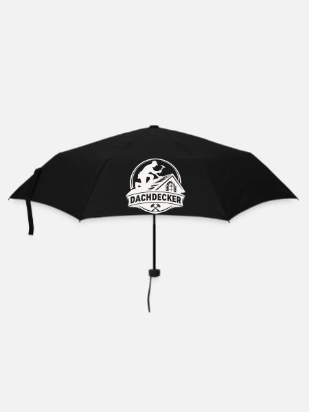 Dachdecker Handwerk Logo Motiv - Regenschirm (klein) - Schwarz