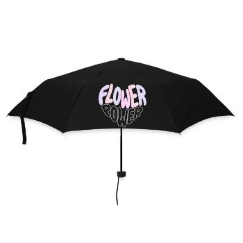 Pastel Flower Power Retro - Umbrella (small) - black - Front