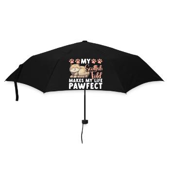  Scottish Fold Owner Cat Stuffed Animal Scottish - Umbrella (small) - black - Front
