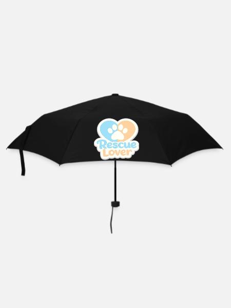 Rescue Lover Pfotenherz - Regenschirm (klein) - Schwarz
