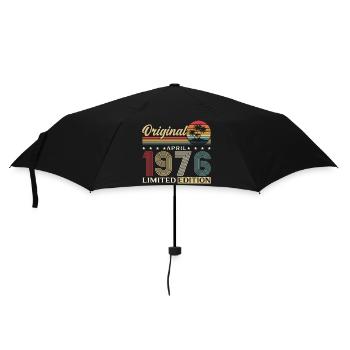 50th Birthday Gift Husband Original April 1976 - Umbrella (small) - black - Front